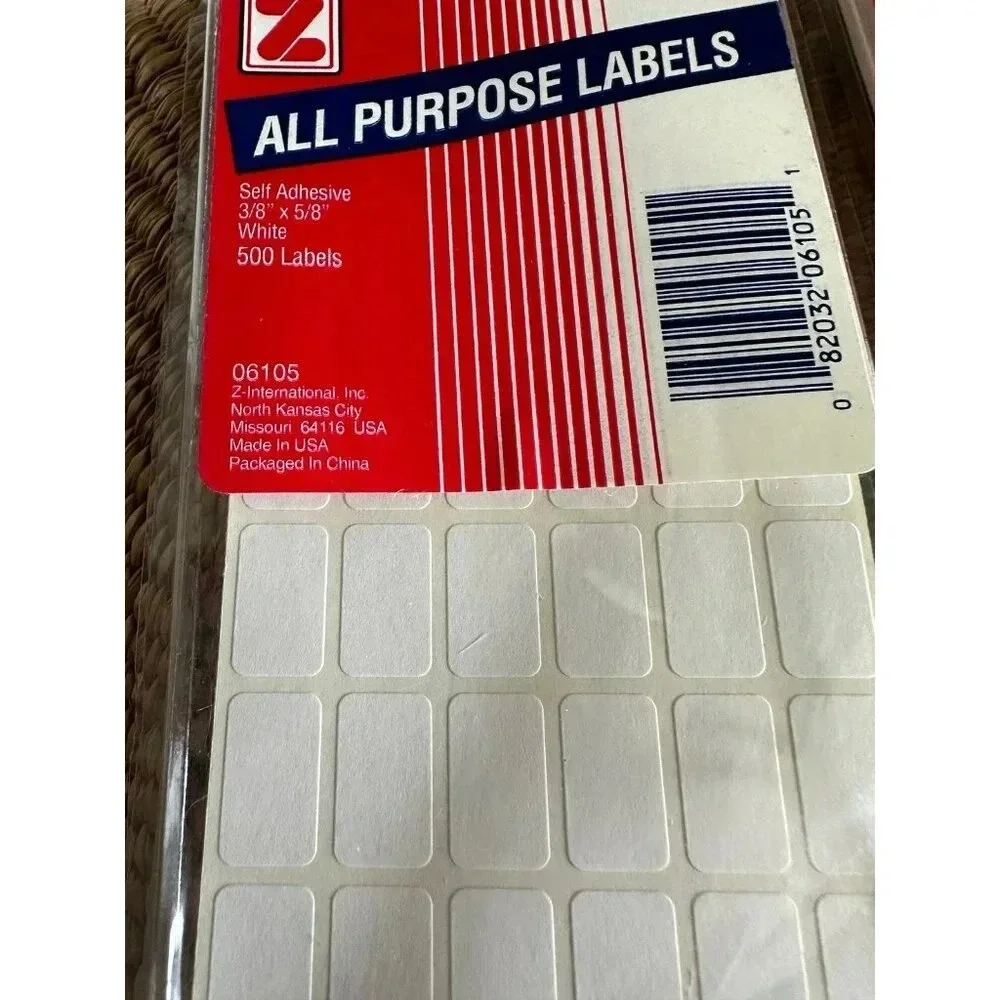 Z All Purpose Labels 3/8” x 5/8” white